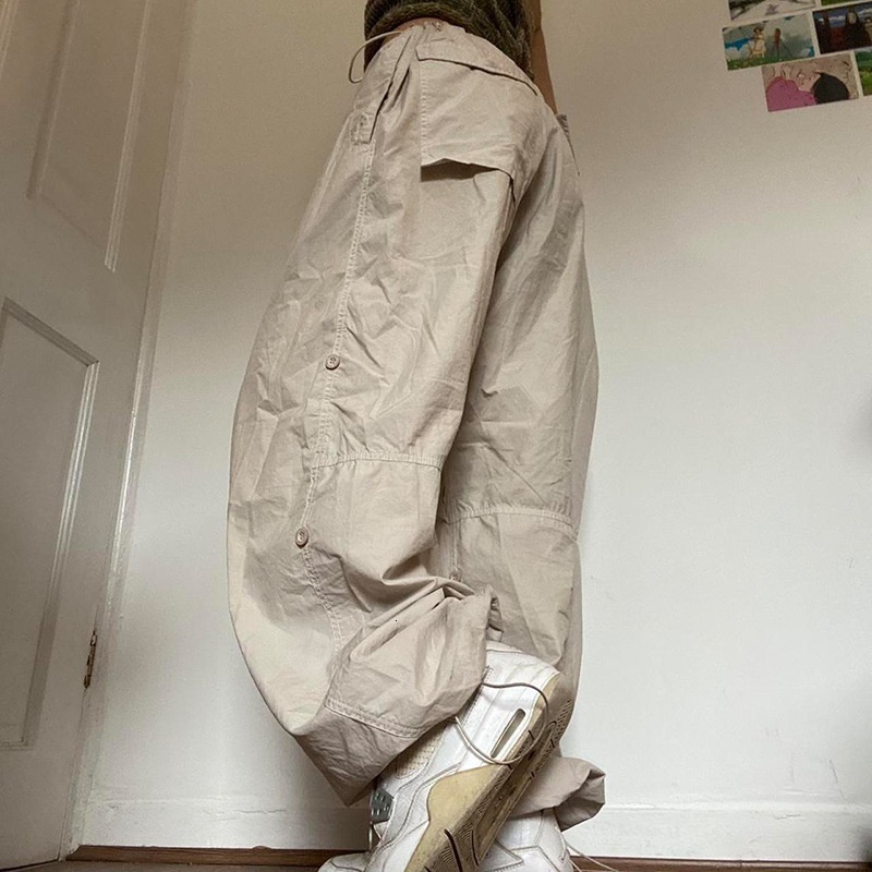 Womens Pants Capris Women Y2K Cargo Casual Low Waist Drawstring Joggers Tech Baggy Trousers Vintage Loose Solid Wide Leg Streetwear 230812