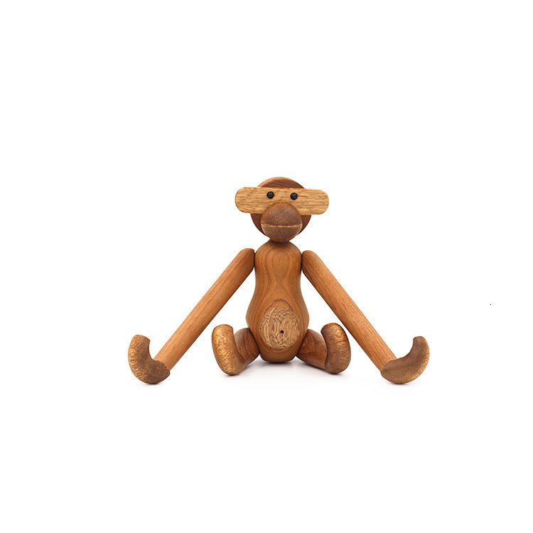 Decorative Objects Figurines Ornament Solid Wood Monkey Home Decoration Creative Festival Gift Black Walnut Gibbon Pendant Wooden Crafts 230812