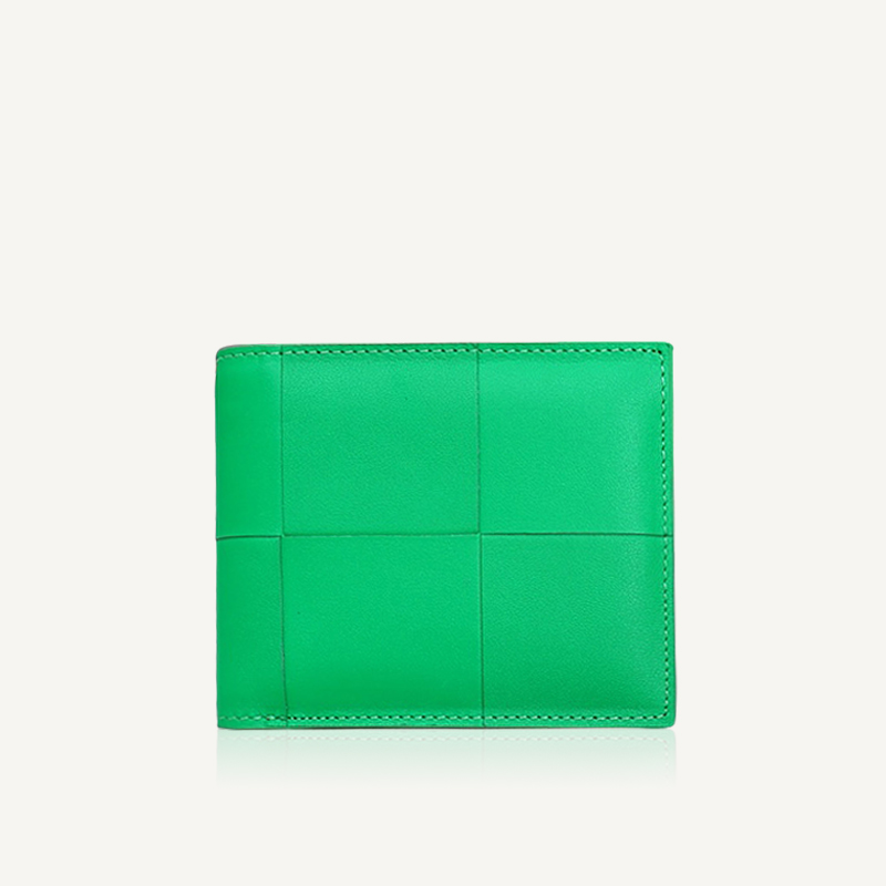 High-end Designer Wallet Luxury Brand Two-fold Wallet Minimalist Genuine Leather 100 Cow Leather Woven Bag 2023 New Style