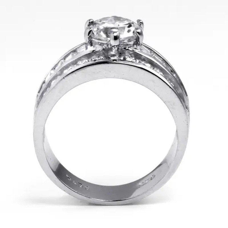 Sterg Sier Round Cut 5A Cubic Zirconia Eternity Wedding Ring for Women