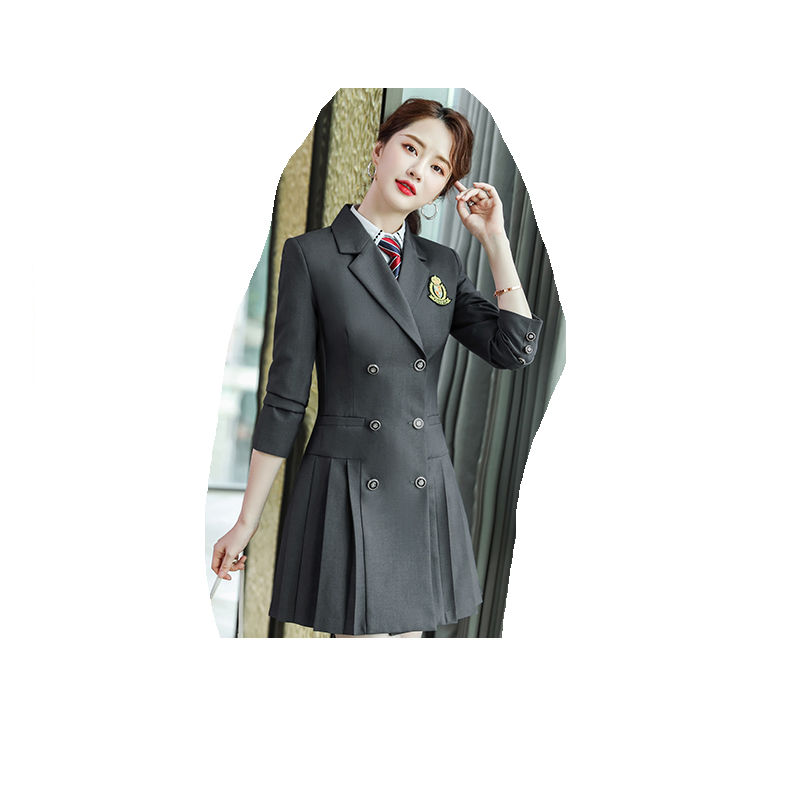 Autumn Winter Kindergarten Teacher Dress Occupation Fashionable Elegant Women Uniform Professional Teachers Work Clothes Set Lady