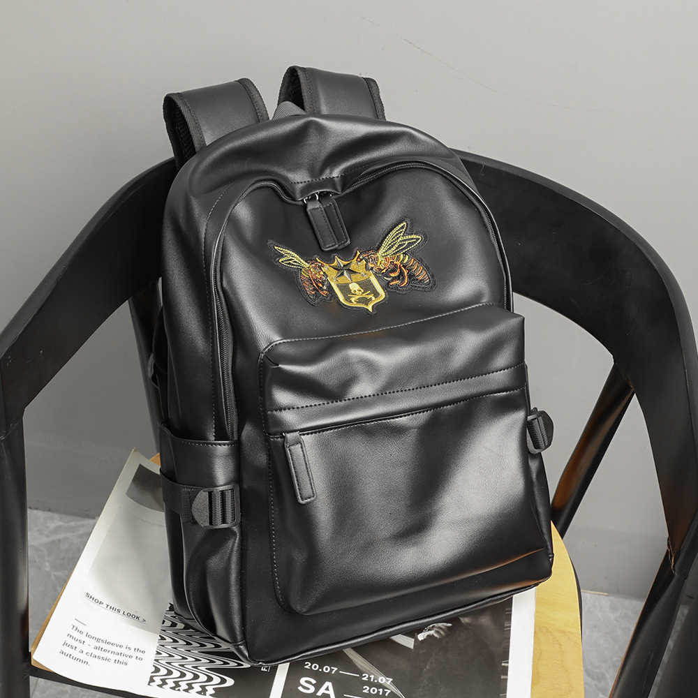 Personalized Embroidery Backpack Korean Men's Bag Street Fashion Computer Bag Youth Backpack Student Schoolbag 230615
