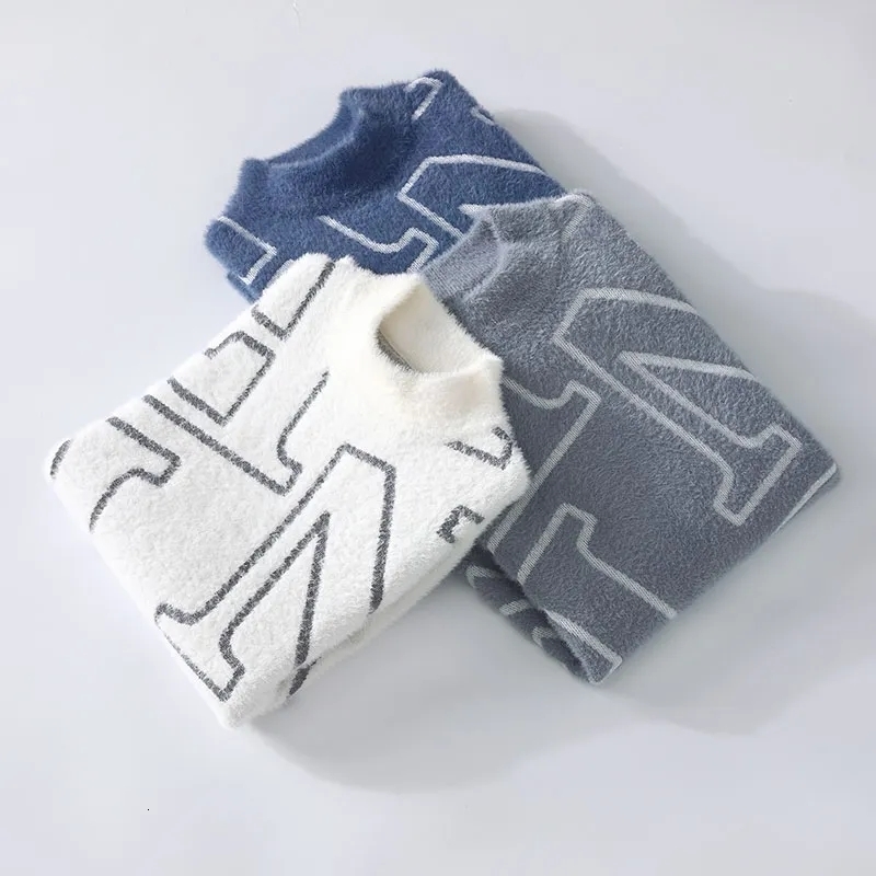 Men's Sweaters men 2023 winter korean style Letter pattern mens warm sweater Oneck sweaters autumn wool pullovers MXXXL 230812