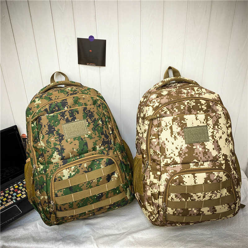 Outdoor Backpack for Boys' Junior High School Students Portable Large Capacity Camo Tactical Backpack 230615