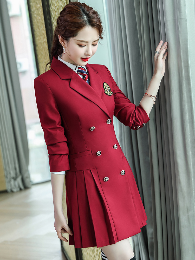 Autumn Winter Kindergarten Teacher Dress Occupation Fashionable Elegant Women Uniform Professional Teachers Work Clothes Set Lady