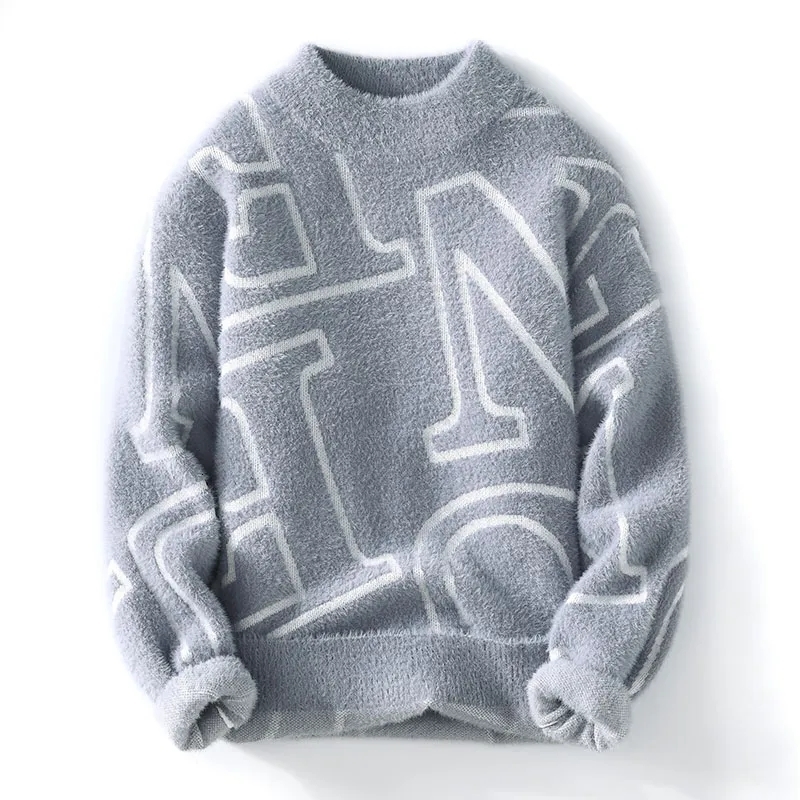 Men's Sweaters men 2023 winter korean style Letter pattern mens warm sweater Oneck sweaters autumn wool pullovers MXXXL 230812
