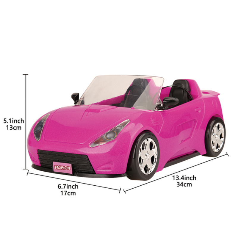 Doll Accessories 61pcs Set Cool 2-Seater Vehicle Pink Car with Stylish Travel Clothes and Accessories for Barbie Doll Gift Toys for 3 Years Old 230812