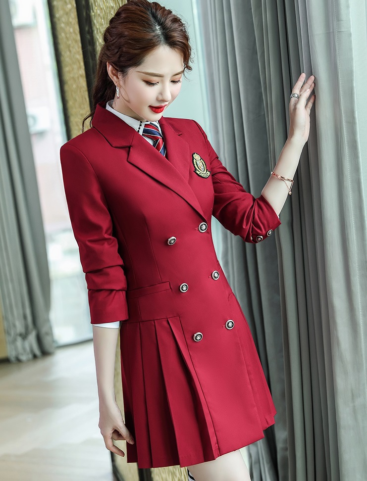 Autumn Winter Kindergarten Teacher Dress Occupation Fashionable Elegant Women Uniform Professional Teachers Work Clothes Set Lady