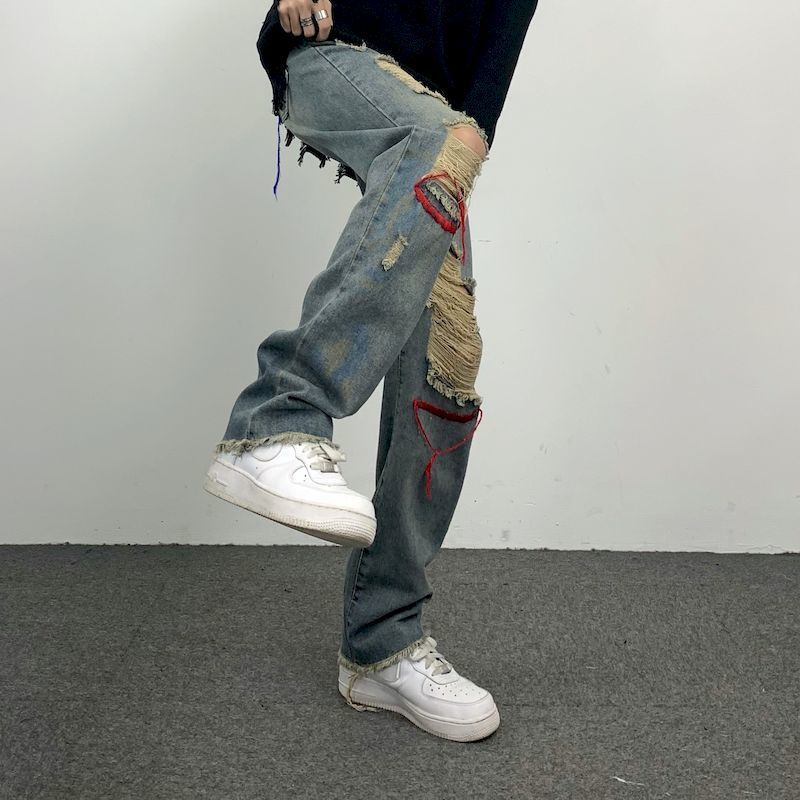 Men's Pants Foufurieux High Waist Wide Leg Baggy Jeans Woman Streetwear Vintage Denim Trouser Loose Casual for Men Women Summer 230812