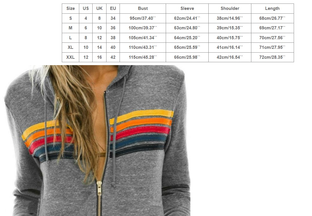 Women's Two Piece Pants Designer Hoodie Oversized Rainbow Stripe Long Sleeve Sweatshirt Zipper Pocket Coat Jacket Spring Casual Upgraded