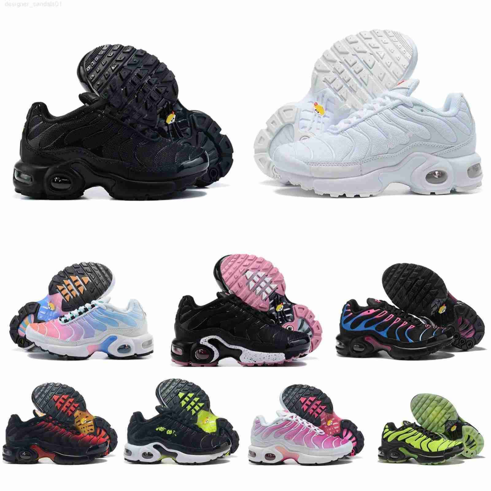 Kids Shoes Tn Boys girls Black White Sneakers Children Sports Trainers Outdoor Athletic Running and Infant Rainbow Tennis Sea Voltage Purple footwear