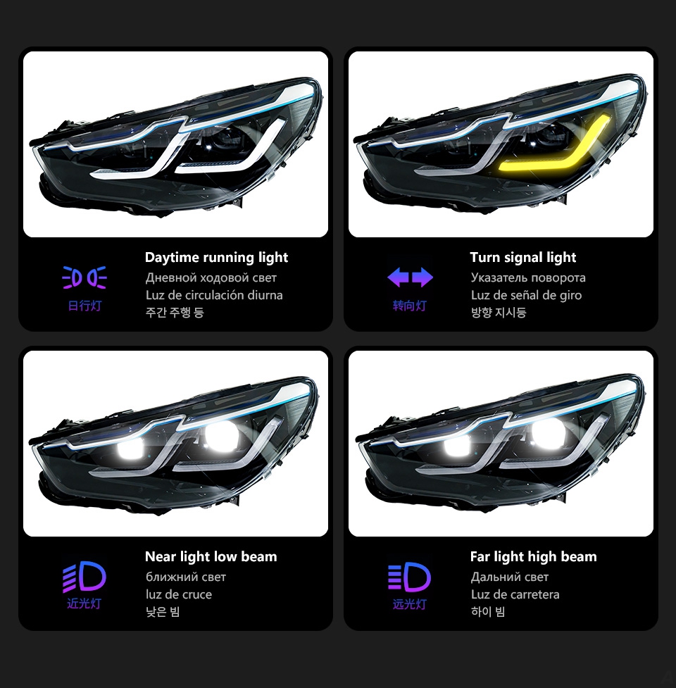 Car Hid Head Lamp for BMW F07 5 Series GT 5GT LED Angel Eye Daytime Running Lights Signal Front Lamp