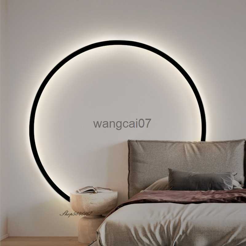 Wall Lamps Modern Minimalist Led Rings Wall Lamp USB Living Room Background Wall Sconce Lighting Creative Beside Wall Light Bedroom Fixture HKD230814