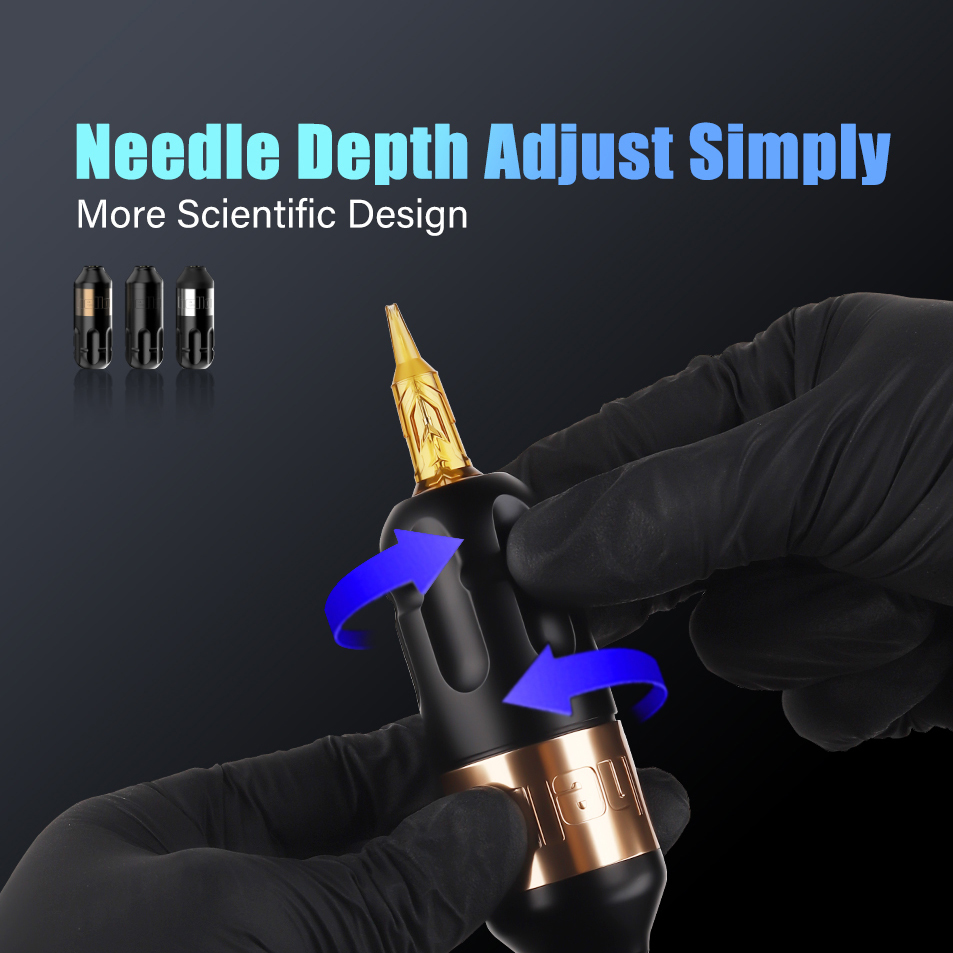 Tattoo Machine Ambition Rotary Stroke 40mm Permanent Makeup Pen Coreless Motor Grip 33mm RCA Interface For Body Art 230814