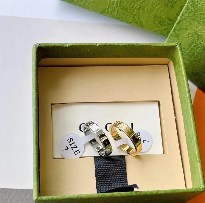 Fashionable And Exquisite Wedding Ring Popular Designer Band Rings Gold Plated Classic Quality Jewelry Accessories Selected Lovers Gifts For Women D0ec