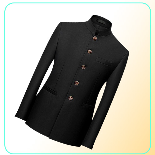 Chinese Stand Collar Men Blazer 6XL Big Size Solid Casual Suit Jacket Slim Fit Mens Wedding Blazers Yellow White Men039s Suits 5977936