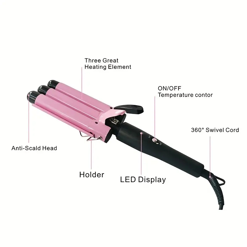 3 Barrel Curling Iron Hair Crimper Professional Hair Curling Wand Waves Curling Iron Hair Styling Tools