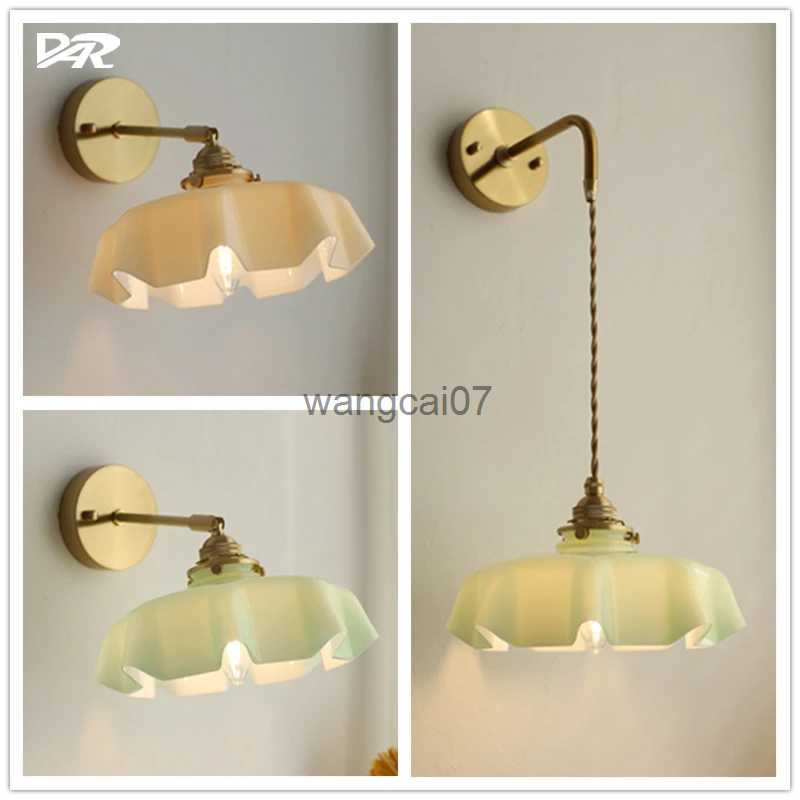 Wall Lamps Modern Wall Lamps Glass Lampshade E14 Wall Light Loft Corridor Sconce Bedside Living Sofa Background Lighting Decoration Lamp HKD230814