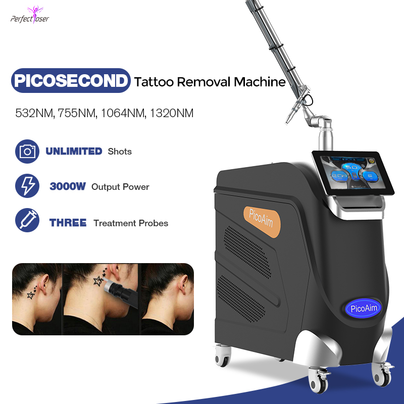 Vertical Picosecond Tattoo Removal Laser Machine Q Switched Nd Yag Laser Pico Pigment Removal Dark Spot Speckle Acne Removal Equipment