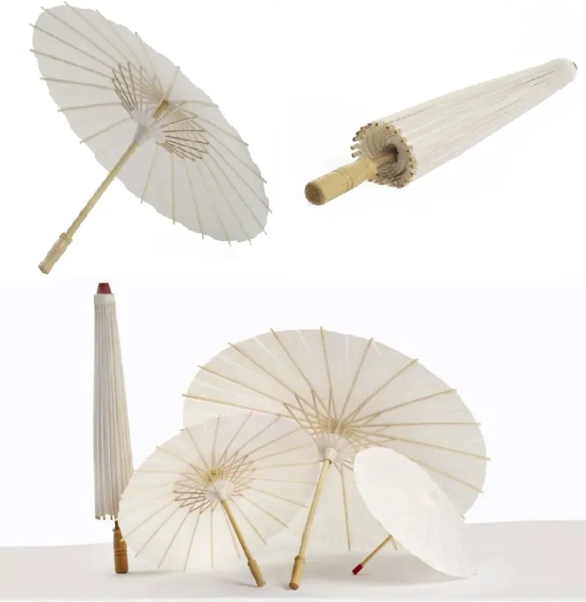 Paper Parasol 60cm Bamboo Umbrellas Wedding Paper Umbrella Party Favor for Bridal Shower Centerpieces Photo Props ZZ