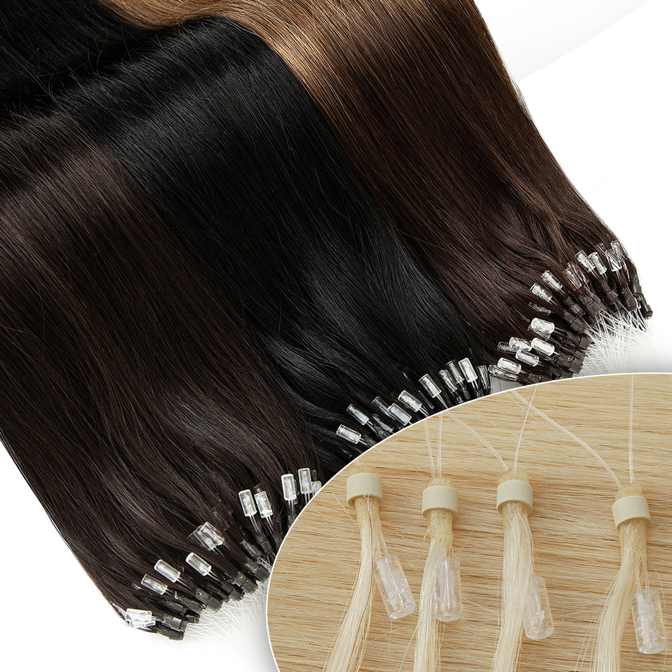 1g Micro Loop Human Hair Extensions Healthy End Micro Link Micro Ring 100pcs Keratin Capsule Straight Natural Hair