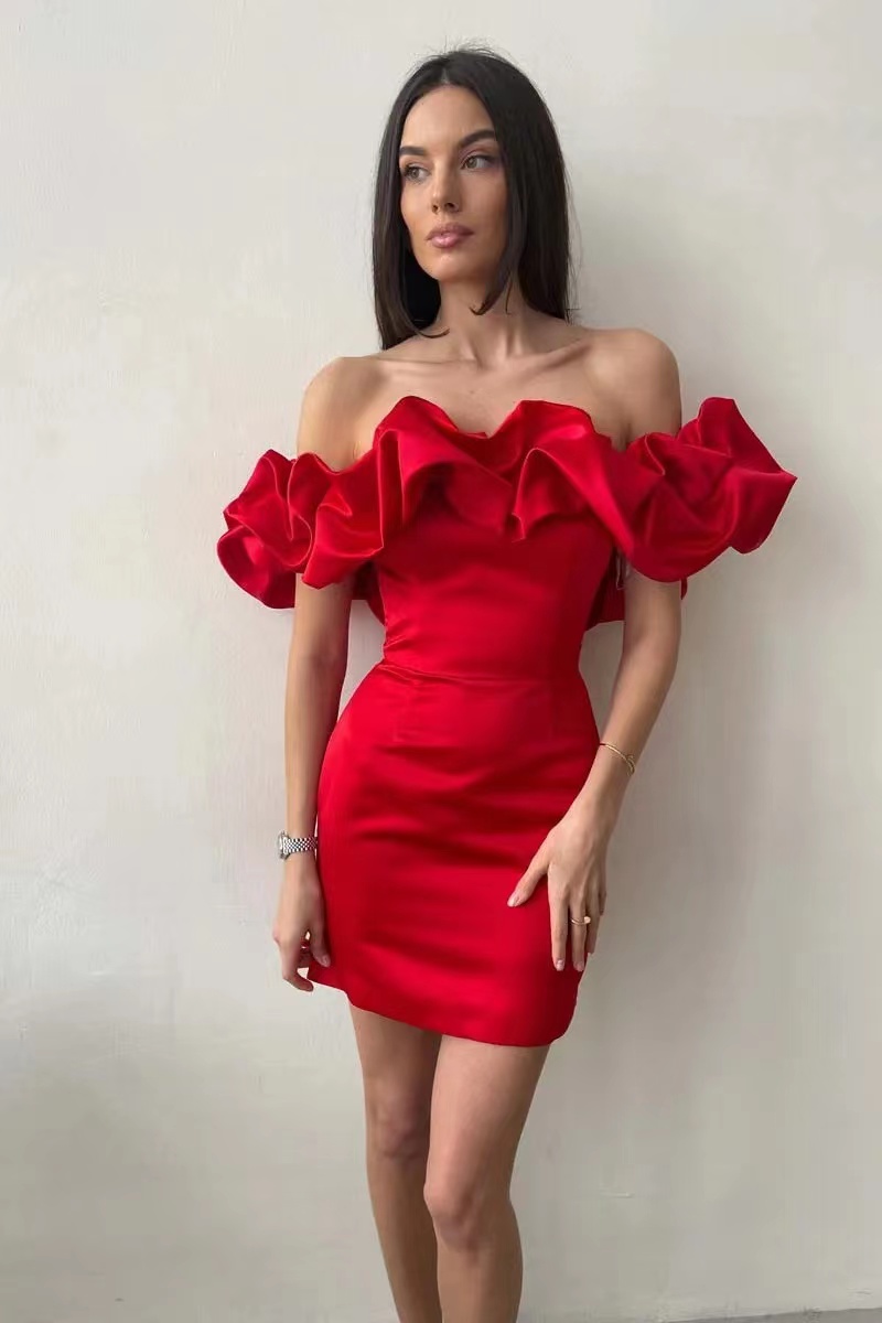 2023 Luxurious Arabic Cocktail Dresses Blush Pink Feather Crystal Beaded Short Mini Off Shoulder Sheath Evening Prom Party Dress Homecoming Gowns elegant prom gown