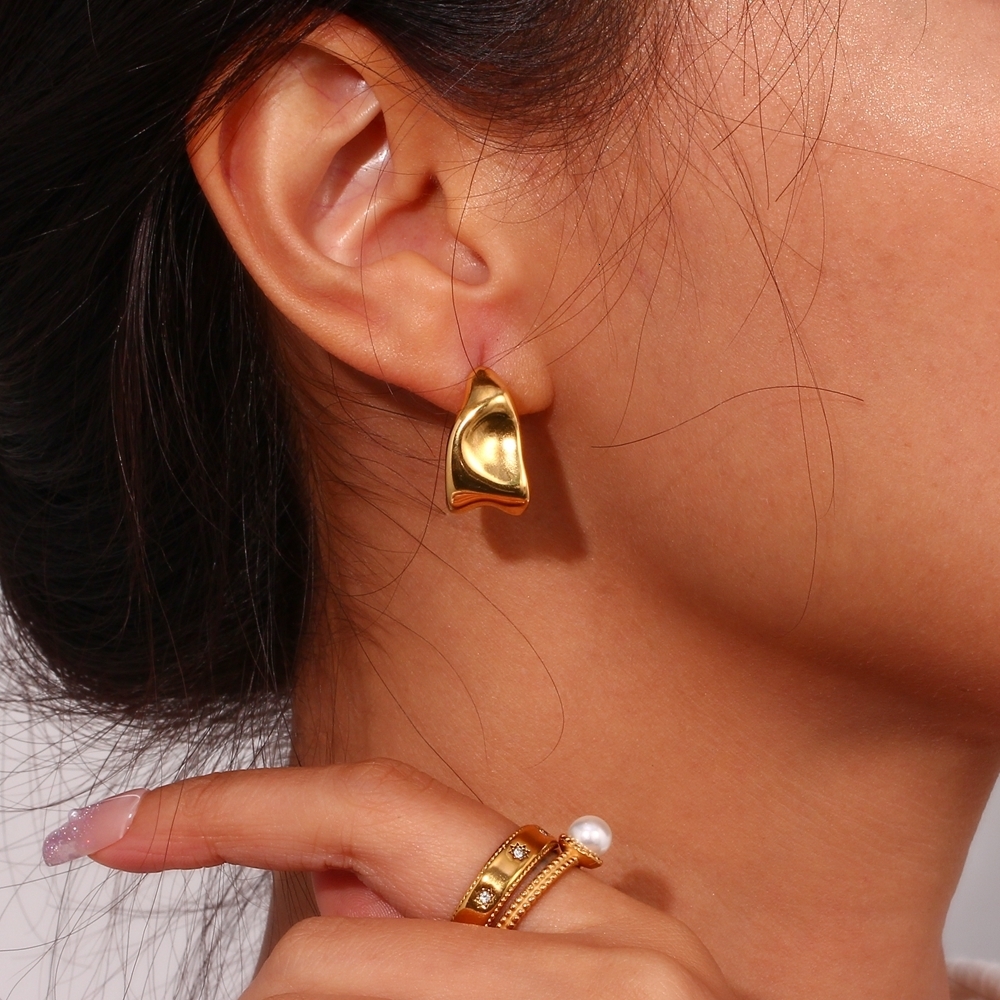 Stud Trends Abstract Geometric Trapezoid Shape Creole Stainless Steel Earrings For Woman Unusual Womens Ear Creoles 230814