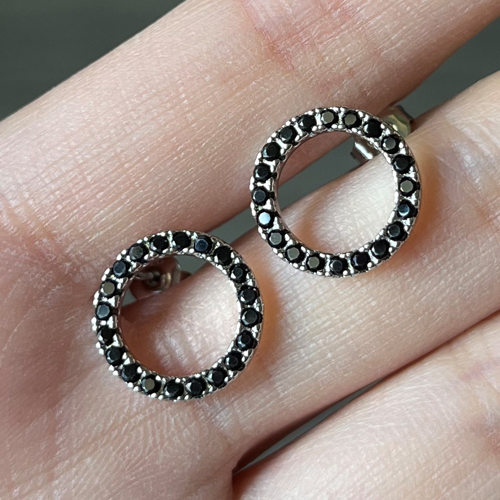 Elegant Hollow Out Round Zircon Stud Earrings in Plated Finish Ideal Wedding Jewellery Accessory