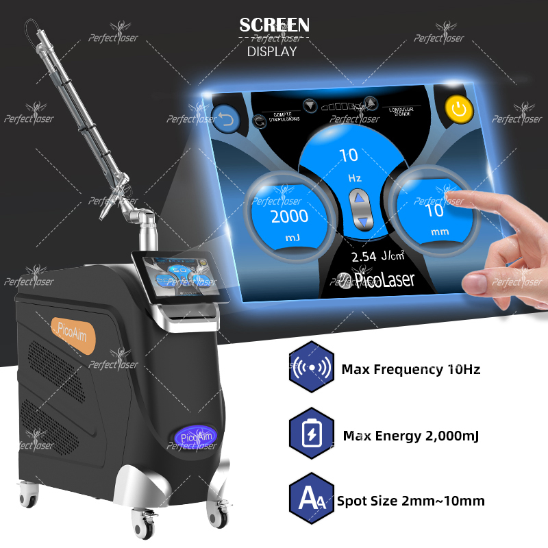 Vertical Picosecond Tattoo Removal Laser Machine Q Switched Nd Yag Laser Pico Pigment Removal Dark Spot Speckle Acne Removal Equipment