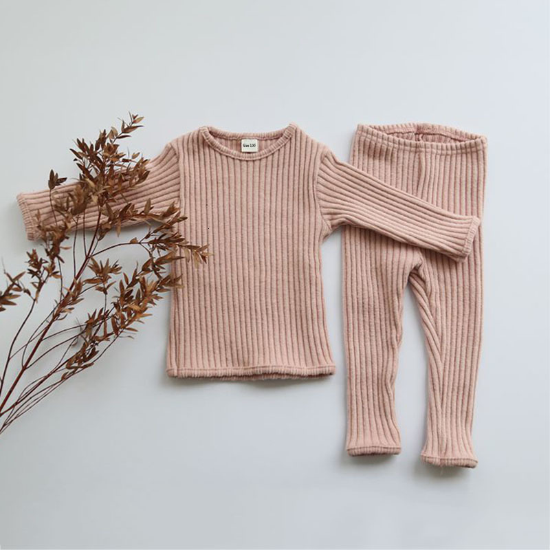 Clothing Sets Spring Toddler Baby Clothes Girls Boys Knit Sweater Tops Leggings Pants Children Pajamas Kids Thermal Underwear For 0 5Y 230814