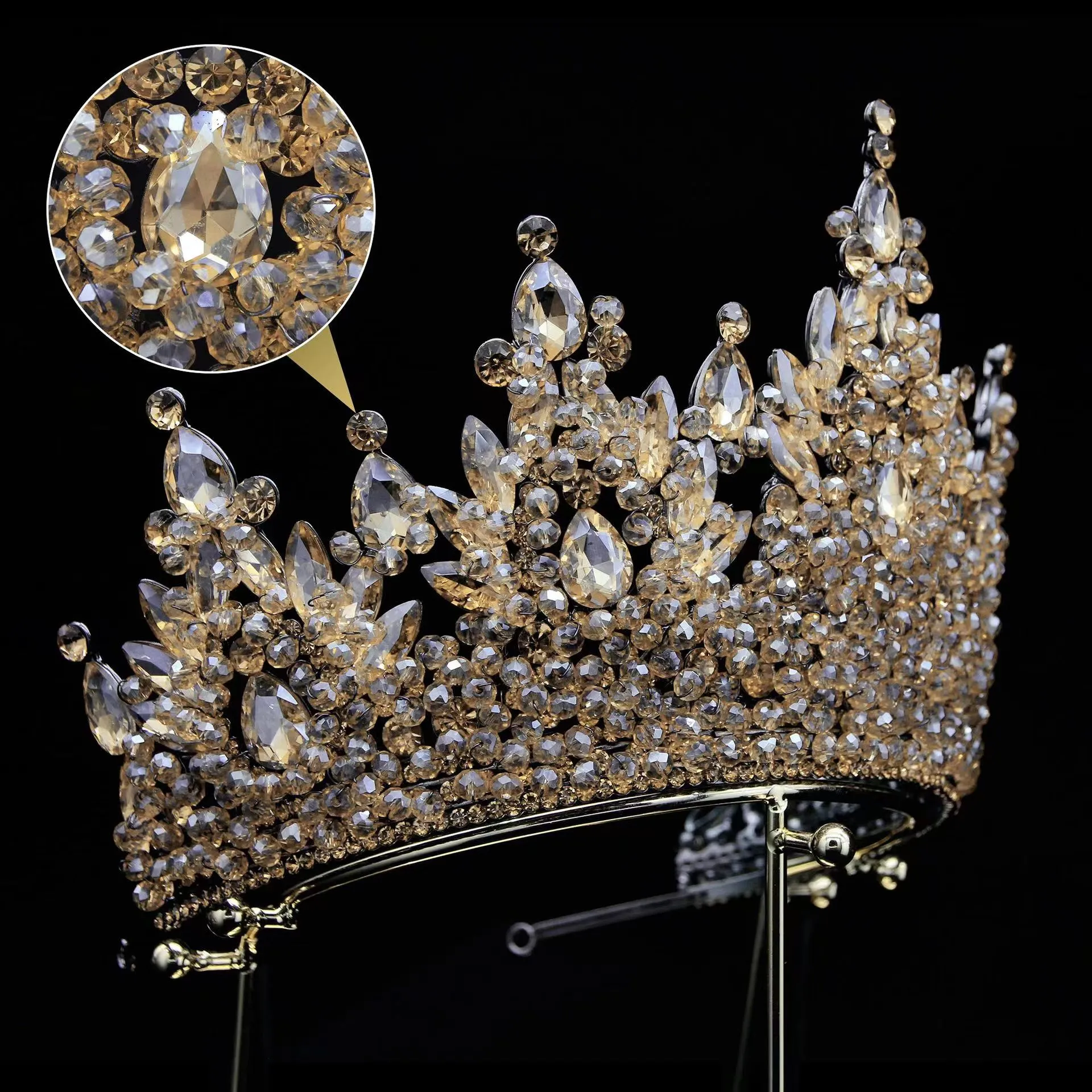 Grensoverschrijdende Fabriek Spot Direct Elegante Temperament Europese En Amerikaanse Multicolor Legering Bruiloft Tiara Tiara ZZ