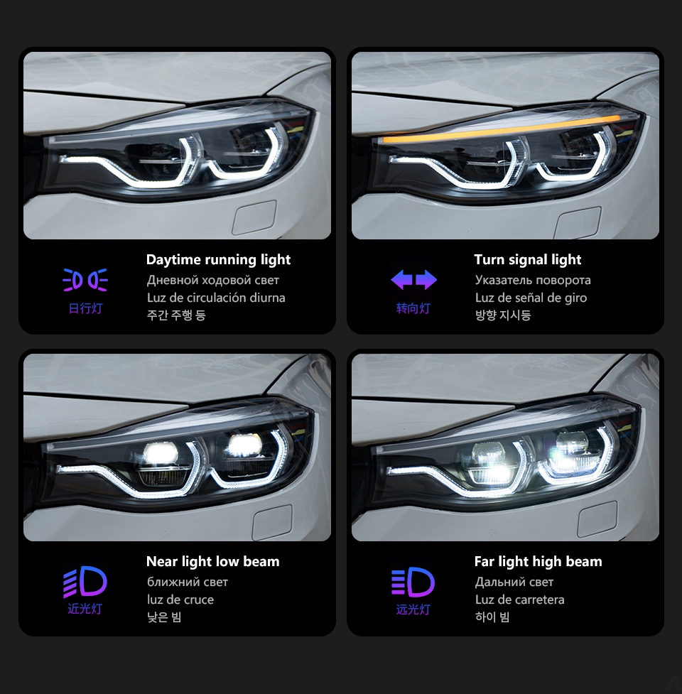Car Styling for BMW F34 3 Series GT 3GT 20 13-20 20 With Xenon Lights LED Daytime Running Lights Fog Front Lights