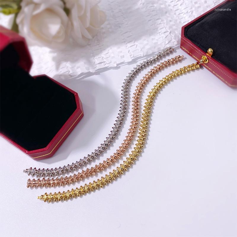 Link Bracelets High Quality Fashion Personality Style Punk Smooth Rivets Bracelet For Women Jewelry