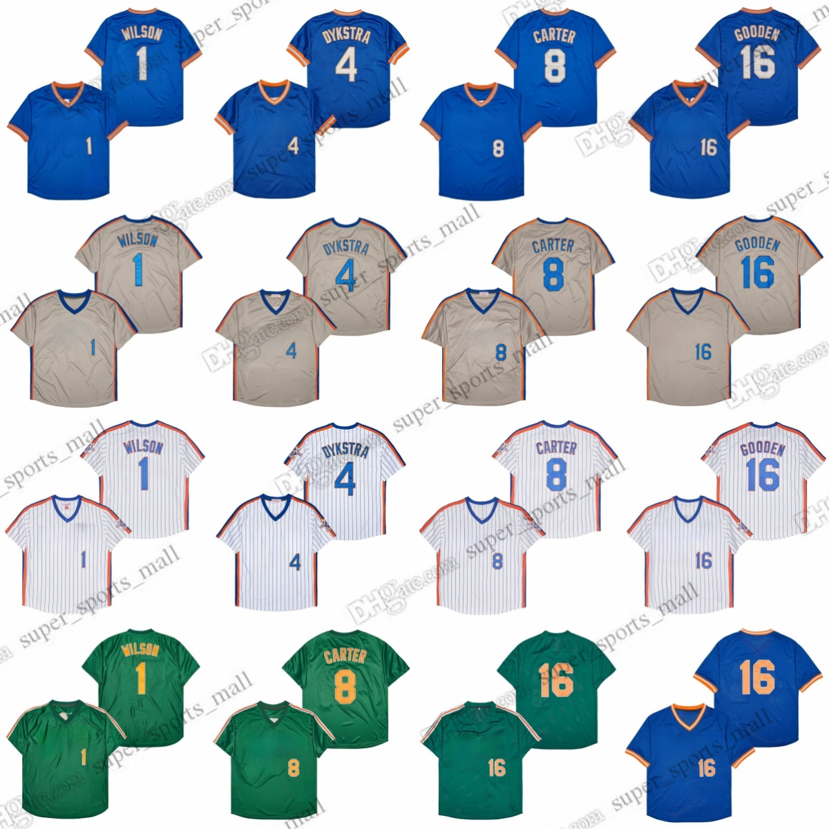 1983 Gooden Vintage Baseball Jerseys Dwight Mookie Wilson Lenny David Gary Dykstra Wright Carter Men Stitched Jersey