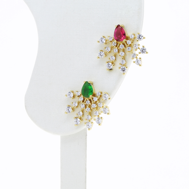 Snowflake Water Drop Zircon Earrings: Full Iced Out Bg Pave CZ Fashion Hip Hop Jewelry for Women 82ca