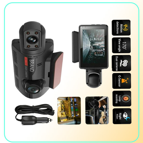 35039039 Car DVR Dual Lens Dash Cam 1080P Front Rear Camera Video Recorder 170Degree Wide GSensor Night Vision4553886