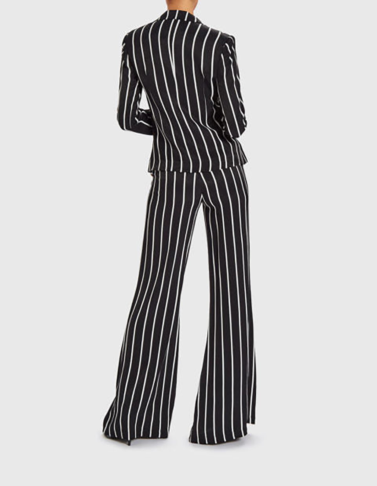 Black Striped Women Pants Suits Loose Fit Formal Long Sleeve Blazer Sets 2 Pieces Custom Made For Wedding Wear