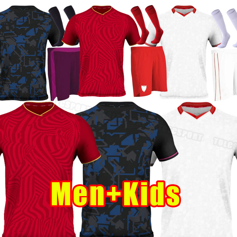 Fc 23 24 SevillaS soccer jersey I.RAKITIC DE JONG 2023 2024 shirt football uniforms men kids set socks HADDADI REGUILON LAMELA EN-NESYRI third home away ADULT CHILD