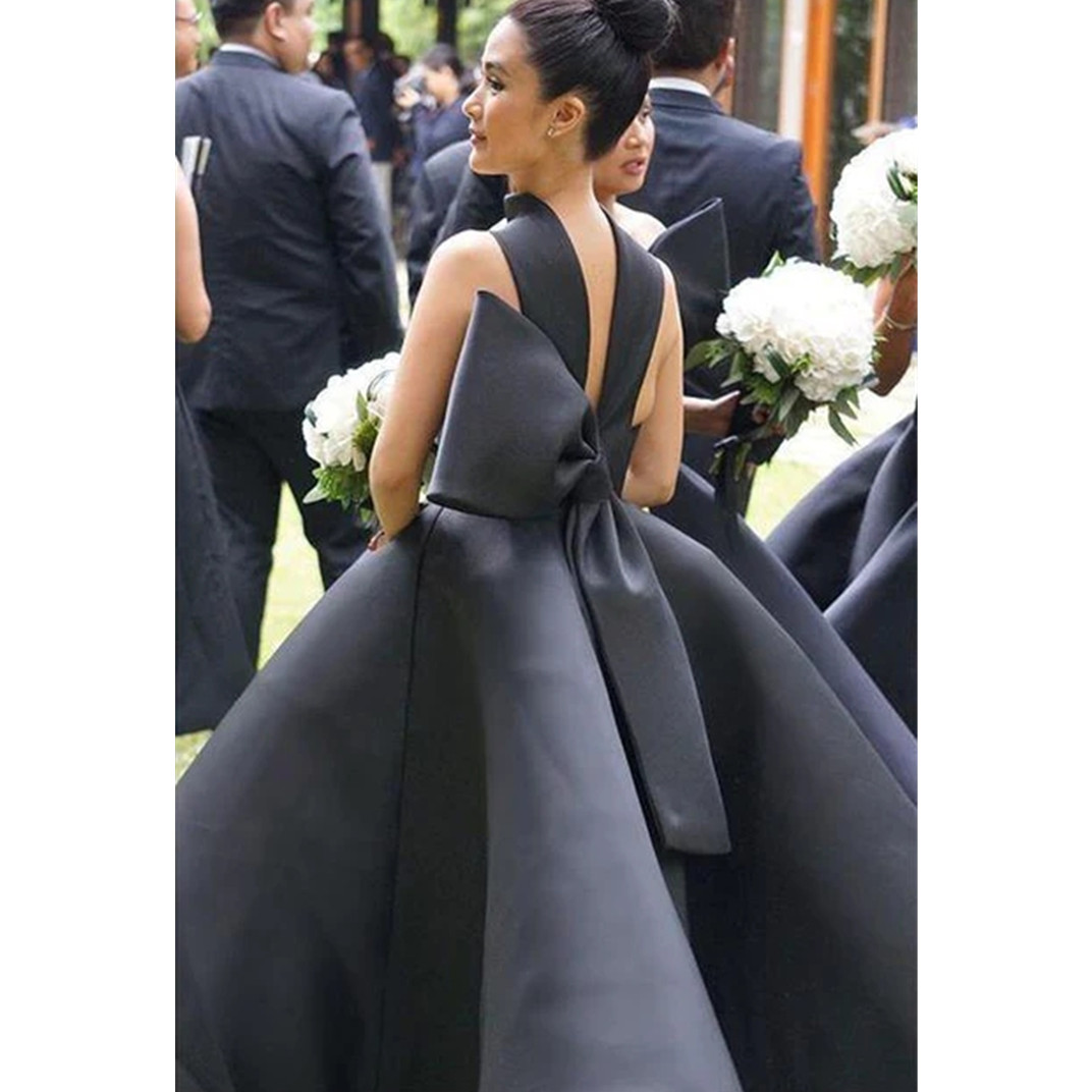 Big Bow Bridesmaid Dresses Muslim Arabic Summer Country Garden Wedding Party Guest Maid Of Honor Gowns Plus Size Custom Made 6660312