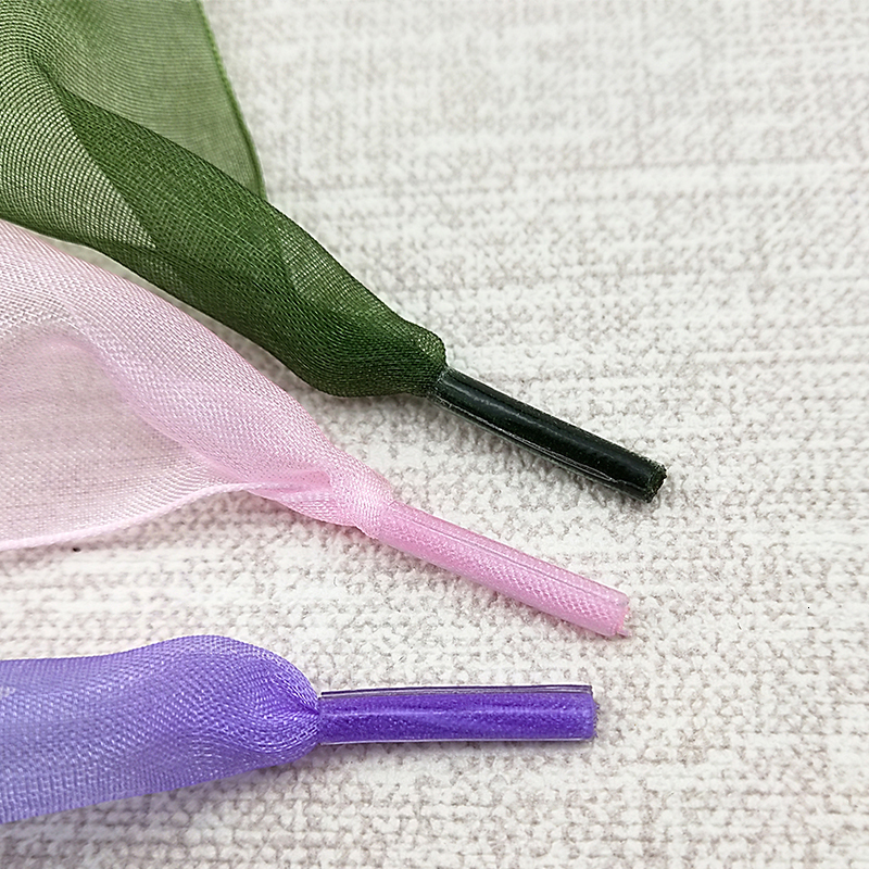 Shoe Parts Accessories 4cm Widened Transparent Chiffon Yarn Shoelaces Flat Silk Big Bow Wide Laces Trend Beauty White Casual Shoes Laces Dropship 2308