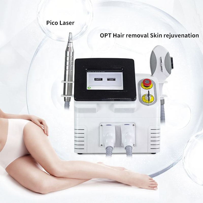 Portable 2 in1 OPT Hair Removal Machine Picosecond Pico Laser Tattoo Pigment Removal IPL Permanent Hair Remover Eyebrow Face Whitening Equipment Pore 