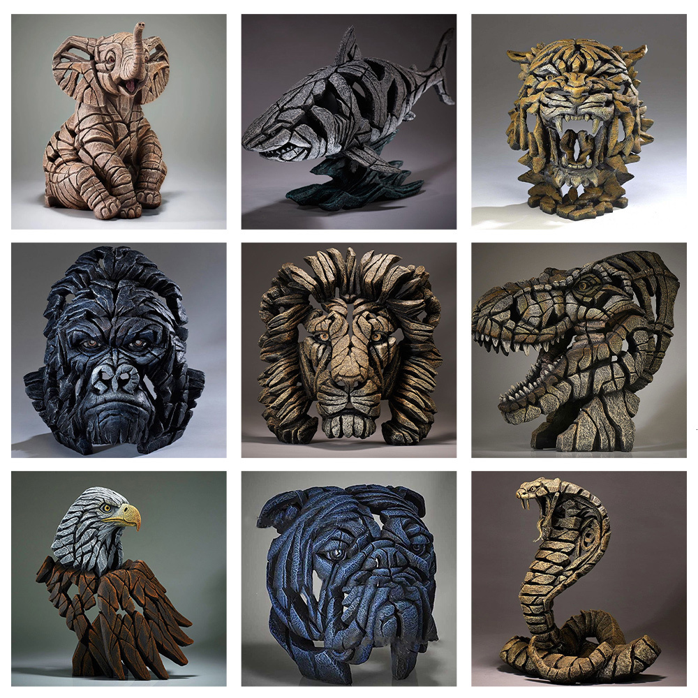 Decorative Objects Figurines Contemporary Nordic Style Scul Animal Sculpture Collection Lion Tiger Bust By of Edge Scenes Home Decore Tools 230812