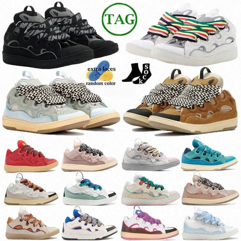 Extraordinary Leather Curb Emed Mens Women Hightop Calfskin Rubber Nappa Platformsole Shoe Lavins Trainers designer sneakers