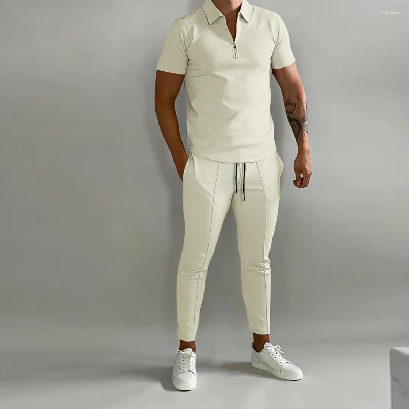 Mens Tracksuits Fashion Men Clothing Sets Summer Slim Fitting Trend Youth Casual Sports 2Pcs