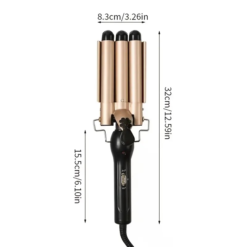 3 Barrel Curling Iron Wand Hair Styling Tool, Curling Iron Wand, Durable, For All Hair Types For Home Use For Beauty