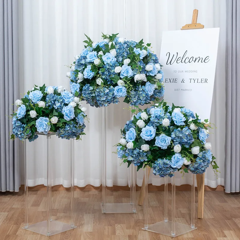 Simulation Hydrangea Rose Ball Westernstyle Wedding Table Decoration Window Exhibition Hall Arrangement FlowerZZ