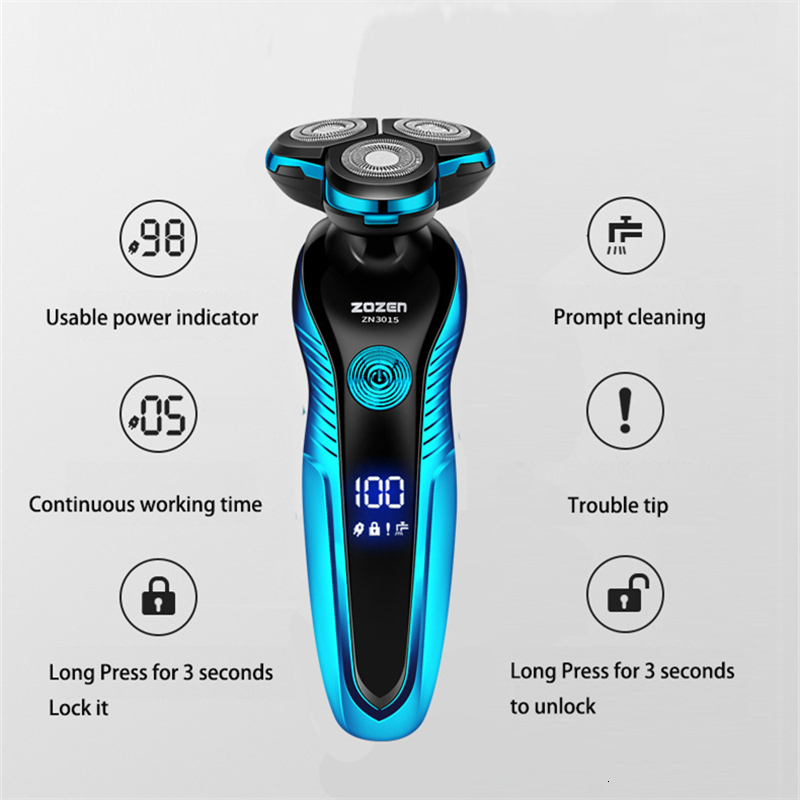 Electric Shavers Electric Shaver Washable Rechargeable Electric Razor Hair Clipper Cutting Shaving Machine for Men Beard Trimmer Wet-Dry Dual Use 2308