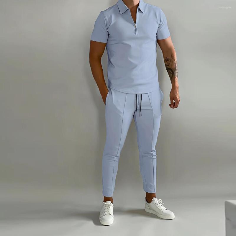 Mens Tracksuits Fashion Men Clothing Sets Summer Slim Fitting Trend Youth Casual Sports 2Pcs