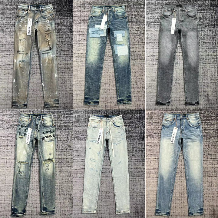 Image of Ksubi Jeans Purple Jeans Designer Stacked Jeans Men Mens Ripped Straight Regular Jeans Denim Tears Washed Old Long Black Jeans887