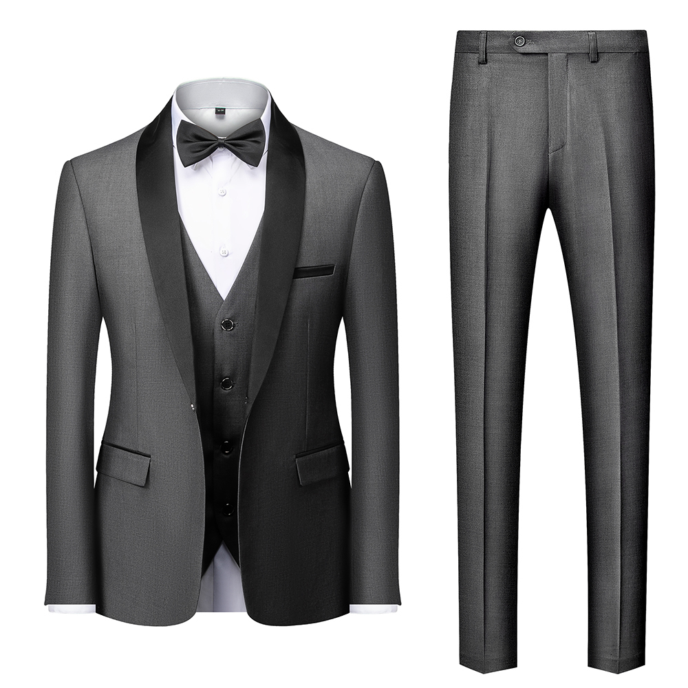 Men's Suits Blazers Men Mariage Color Block Collar Suits Jacket Trousers Waistcoat Male Business Casual Wedding Blazers Coat Vest Pants 3 Pieces 